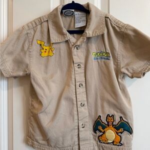 Pokemon button up shirt.